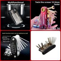 Multifunctional Folding Screwdriver Hex Wrench Set, Universal Household Combination Tool 1set gray