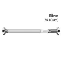 Durable Stainless Steel Clothes Drying Rack No-Drill Hollow Telescopic Pole Adjustable 35-80cm Curtain Rod for Balcony Bathroom 35-50cm sidabras