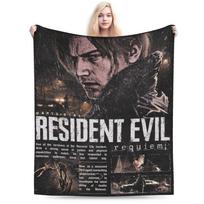 Super Soft Residents Evils 9 Requiem Game Fans Throw Blanket Premium Fleece Flannel Blanket Fuzzy Plush Blankets All Season Use 75x90cm