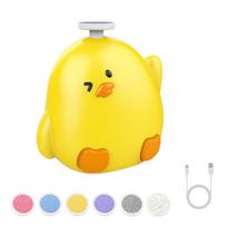Cartoon Electric Baby Nail Trimmer Portable Chicken Shape Baby Nail Grinder Quiet Operation 360-degree Trimming geltona
