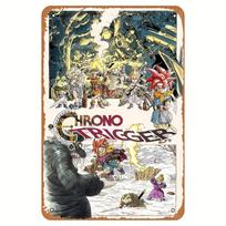 Vintage Chrono Trigger RPG Game Retro Pixel Art High Definition Metal Tin Sign Wall Art  HD Printed Tin Plate Decor for Home 20x30cm（7.8x11.8inch） beige