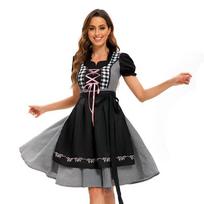 Women's Plaid Dress for Oktoberfest Party Festival L juoda