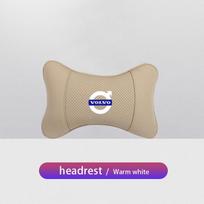 Volvo Car Neck Pillow Leather Breathable Soft Headrest Accessories For XC S60 V60 XC40 V70 XC60 190h R XC90 V40 SC60 C30 V50 S90 KT4 beige