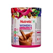 Nutrela Women Superfoods Protein Powder - 400g, Chocolate | Everyday Fitness with Biofermented Multivitamins & Whey Protein to support in Bone &