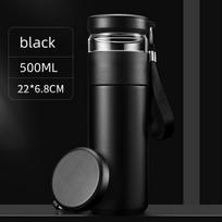 500ml Arbatos Plikiklis Vakuuminė Kolba Nerūdijančio Plieno Izoliuotas Puodelis su Atskiru Arbatos Laikymo Rankena Kelioninis Puodelis Verslo Puodelis Dovanos 401-500ml black