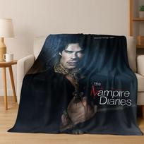 Vampyrų Dienoraščiai Damono Salvatore Dovanų Flanelinis pledas, Šiltas ir Jaukus Minkštas apklotas namams Miegamojo Lova Sofa Dangalas Vaikui 75cmx90cm gray