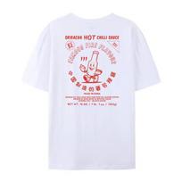 Vintage Back Print Hot Chilli Sauce Tshirts Unisex Cute Funny Food T Shirt Oversized Retro Streetwear Tees Tops Unisex Clothes S white
