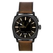 Fossil Machine Big Tic Analog Digital Brown Leather Strap Black Dial Quartz FS6165 Men's Watch juoda