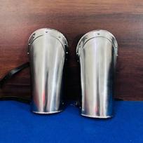 Medieval Ancient Leg Greaves Armor Knight Lower Steel Leg Guard Functioning Historical Costume Cosplay SCA LARP Gift white