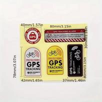 1/2/3/4pcs GPS Tracking Alarm Sticker MTB Road Bike Scooter Motorcycle Anti-Theft Decal Warning Reflective Paster For Bicycle beige