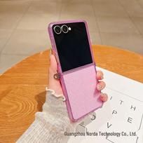 Transparent Glitter TPU Case for Samsung Z Flip7, Moto, Huawei, and Xiaomi Foldable Phones Samsung Z FLIP 3 / F711 black