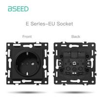 BSEED Zigbee Click Smart Wall Light Switches Function Parts EU Sockets Power Outlets Glass Switch Frames DIY Free Combination black
