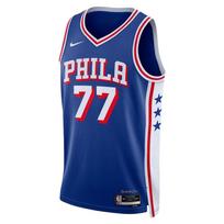 Nike NBA Philadelphia 76ers V.J. Ejiukwu 77 V-Neck Pullover Comfortable Basketball Jersey Men jersey DX8637-495 L blue