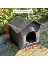 1pc Outdoor Dog House, Winter Cold Shelter, Waterproof, Sun Proof, Durable, Foldable Outdoor Tent, Stray Cat Shelter, Pet House juoda