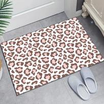 Kristalinis aksomo leopardu raštu kilimas svetainei, miegamajam, namų dekoravimui, kilimėlis, neslystantis kilimėlis, kilimėlis prie lovos 60cm x 90cm white