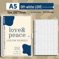 Student-Friendly Transparent PVC Ring Binder Notebook with British Style and Iron Clip beige