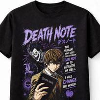 Death Note Anime Light Yagami Ryuk Graphic Cotton Black Unisex TShirt S black