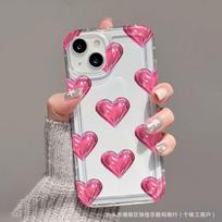 Flat 3D Pink Love for Apple iPhone11/12/13Pro/14/15/16 promax phone case iPhone Air pink