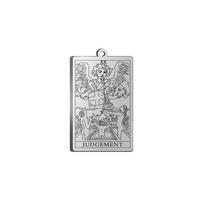 Dawapara Tarot Card Charms for Jewelry Making Astrology Tarot Cards Major Arcana Magic Amulet Stainless Steel Pendants Steel color white