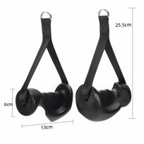 Multi-Functional Tricep Rope Handle Rubber Gym Ergonomic Handle New D-Handle Grip  Easy To Grip Style A black