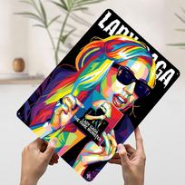 Lady Gaga Metal Poster Perfect Gift for Fans Lovers Customized Wall Art Metal Sign for Room Accessories Decoration Bedroom House 20x30cm（7.8x11.8inch） blue
