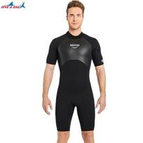2mm Short Sleeve Wetsuit Snorkeling Diving Swimming Surfing Warmth Protection Unisex Adult XS black