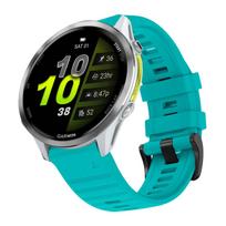 Silicone Watch Strap for Garmin Forerunner 970/965/955 Water-proof/Lightweight/Comfortable Outdoor Band for 22/26mm Quick Fit Forerunner 970 melsvai žalia