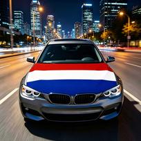 3,8x5,3 pėdų Nacionalinės Nyderlandų vėliavos vėliavėlė Automobilio variklio dangčio uždangalas Vėliava Elastingi audiniai Variklio dangtis Dekoravimui 115x160cm-3.8x5.3ft white