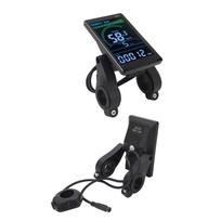 M6C Elektrinio dviračio LCD ekranas ABS Elektrinio dviračio ekrano valdymo pultas su 6 kontaktų vandeniui atspariu kabeliu Priekinio žibinto jungtis 24V 36V 48V 60V black