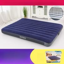 Stora pripučiama oro čiužinio dvigulė flokuota oro lova nešiojama vienvietė namų lauko stovyklavimo lova 152*203*25cm blue