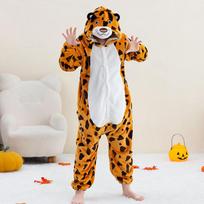 MICHLEY Flannel Animal Onesie Pajamas for Big Kids - Performance Costume 6Y [105-115CM] orange