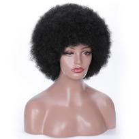 Madingi trumpų juodų plaukų perukai Naujausi Afro garbanoti perukai moterims juoda