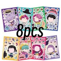 New  Sheets Funny Kpop Demon Hunters Make A Face Puzzle Stickers Kids DIY Game Children Jigsaw  Toy Gift black