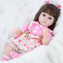 42cm Reborn Baby Doll - Realistic Lifelike Soft Rubber Doll, Educational & Interactive Toy for Children pink