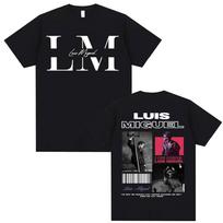 Rap Singer Luis Miguel Album Tour Pattern 2026 Summer Unisexs Luxury Fashion Harajuku Hiphop Print Pure Cotton Oversized Tshirt M black