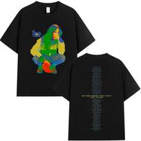 singer Billie Eilish cotton men's shirt Short Sleeved Hit Me Hard and Soft album graphics Women's hip-hop oversized T-shirt S green