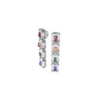 Swarovski Chroma Oversized Crystal, Ambilight Rhodium Plated Clip Earrings Iridescent 5600628 ruda