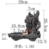 New Chinese Flower Pot Fortune Tree Bonsai Retro Wenzhu Indoor Floating Island Suspended Iron Micro Landscape Pot as pictured black