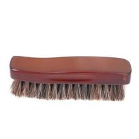 Natūralaus medžio šerių arklio plaukų batų šepetėlis Care Clean Shine Polish Brush brown
