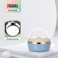 304 Stainless Steel Insulated Bento Lunch Box with Compartments for Students and Office Workers 2-layer [304 Stainless Steel] white