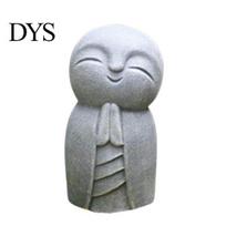 Jizo Statue Decorative Durable Resin Grey Little Buddha Sculpture for Outdoor Decoration pilka