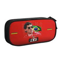 A-Ayrton's Mielos Brazilijos S-Senna Lenktyninės Pieštukinės Mergaitėms Berniukams Didelės Talpos Rašiklių Krepšys Dėžutė Mokyklos Aksesuarai 21x10.5x5cm red