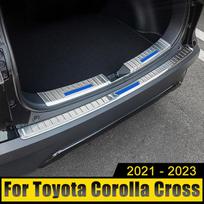 Automobilio priedai Toyota Corolla Cross XG10 2022 2023 hibridiniam modeliui Galinio buferio pakėlimo plokštelė Bagažinės durų slenksčio apsauga Pedalai Outside Silver Red gray