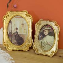 Vintažinis Auksinis Ovalus Nuotraukų Rėmelis Antikvarinis Puošnus Stalo Sieninis Montavimas Retro Nuotraukų Rėmelis Namų Biuro Dekorui Senamadiškas Menas 6 inch brown