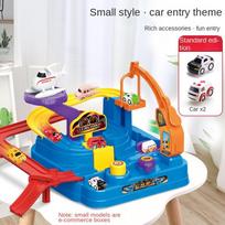 Rail Racing Car Model Educational Toys Children Track Adventure Game Brain Mechanical Interactive Train Animals Space Rocket Toy blue