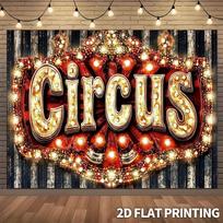 1 piece circus retro light bulb sign party backdrop  festival banner  retro circus theme party backdrop 180X110 beige