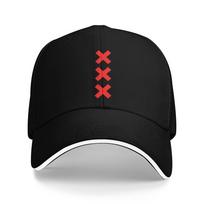Summer Amsterdam XXX Logo Baseball Cap  Hiking Fishing Classic Custom DIY Sun Hip Hop Hats Unisex Women Breathable Baseball Caps One Size black
