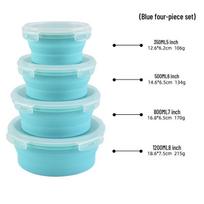 Portable Foldable Silicone Bento Box - Microwave Safe for Outdoor Meals green
