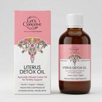 Let's Conceive Uterus Detox Oil for Women (200 ml) | Ayurvedic Castor Oil for Fertility, PCOS, Hormonal Balance, Irregular Periods | Nabhi & Womb pink