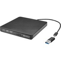 Sandberg 136-62 USB-C/A DVD įrenginys, DVD Super Multi DL, USB-C, dėklas, juodas, CD-R/RW, DVD±R/RW, DVD-RAM